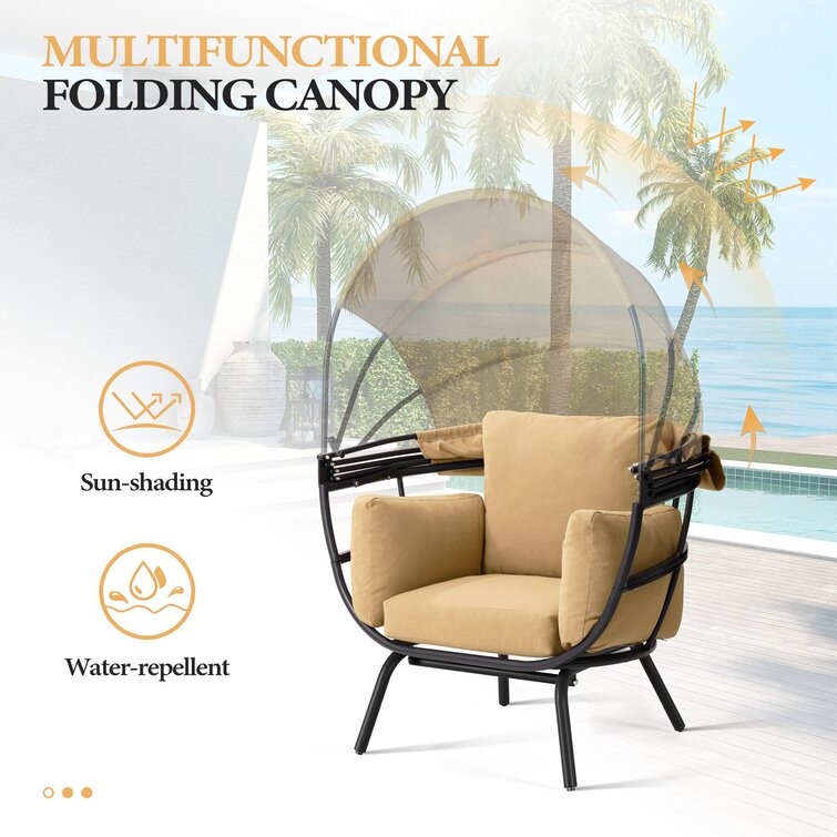 Langley Street Hollymead Egg Chair Outdoor Indoor Aluminum Chair